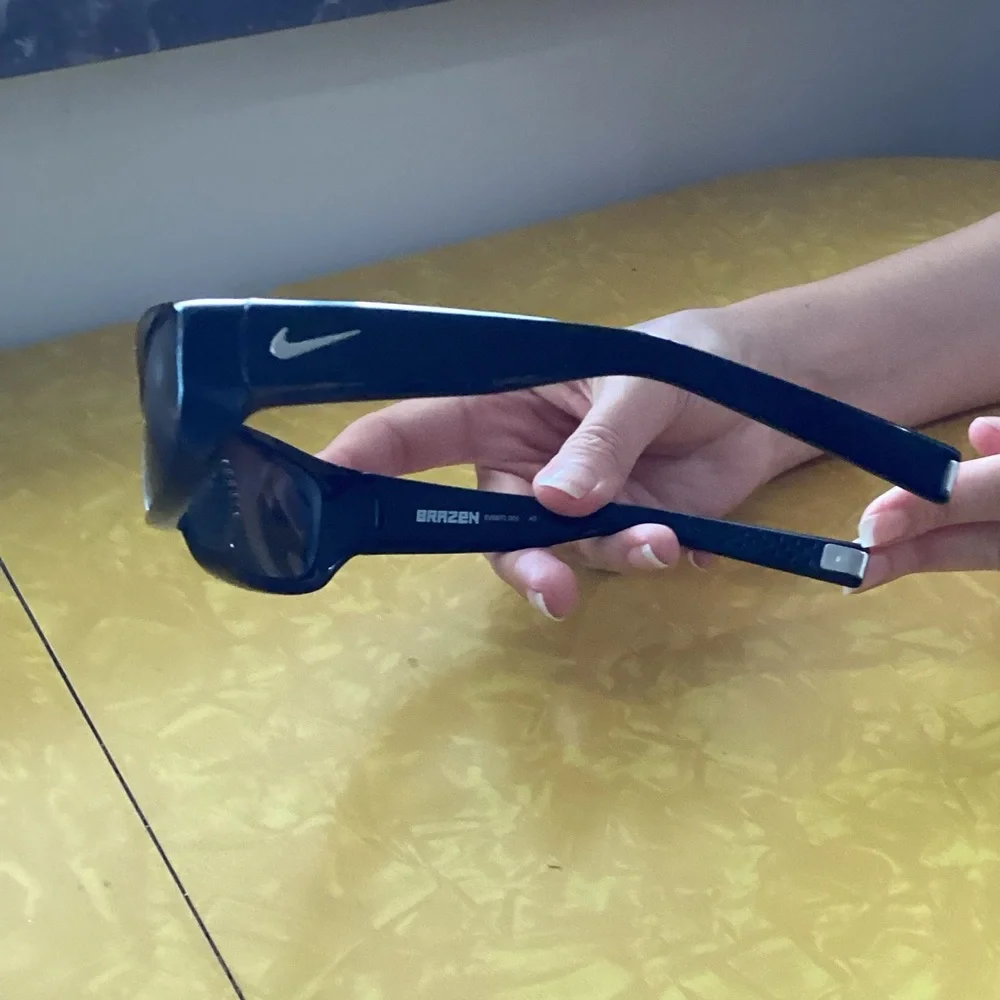 Nike Black Rectangular Wrap Sunglasses